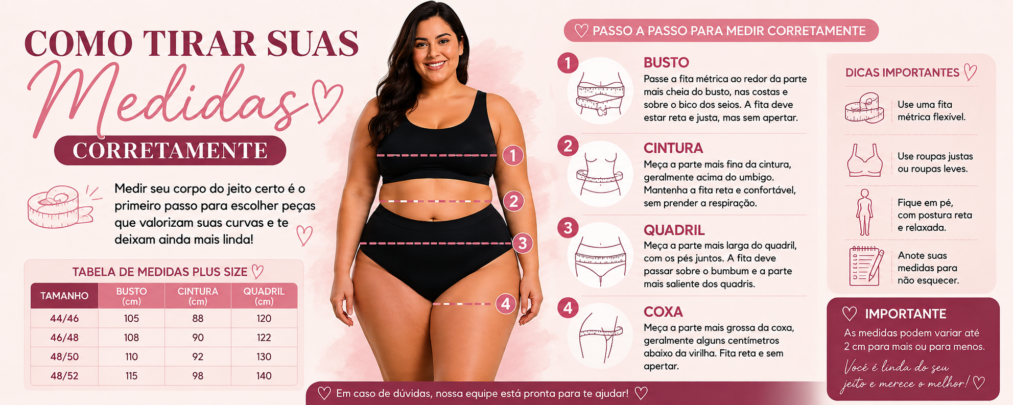Tabela de Medidas Plus Size - Lety Plus