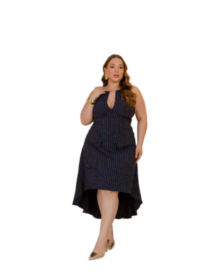 Vestido Midi Poly Larissa Risca de Giz Tam. 48/50